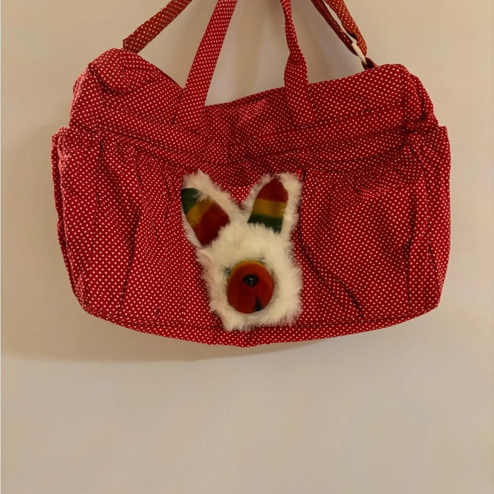 Red Polka Dot Women's Bag with Bunny Design.Has a plastic lining to protect.NWOT